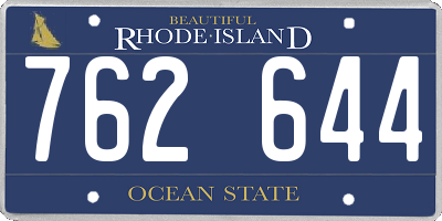 RI license plate 762644