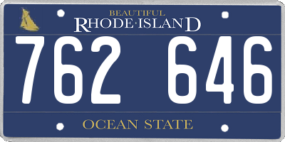 RI license plate 762646