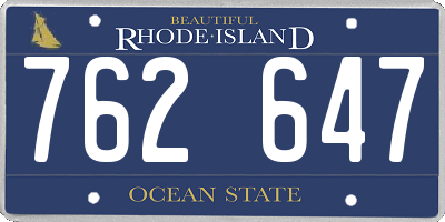 RI license plate 762647