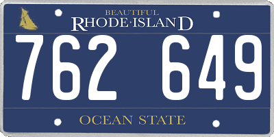 RI license plate 762649