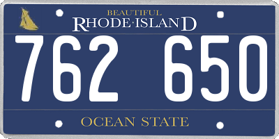 RI license plate 762650