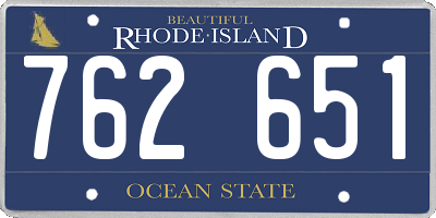 RI license plate 762651