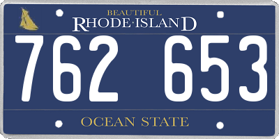 RI license plate 762653
