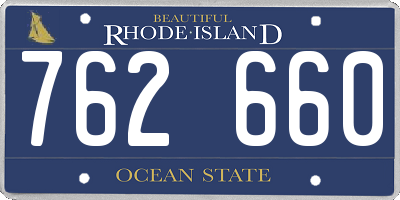 RI license plate 762660