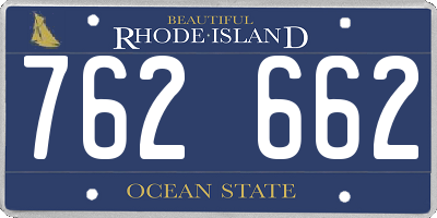 RI license plate 762662