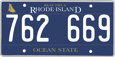 RI license plate 762669