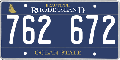 RI license plate 762672