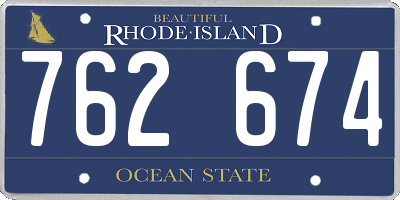 RI license plate 762674