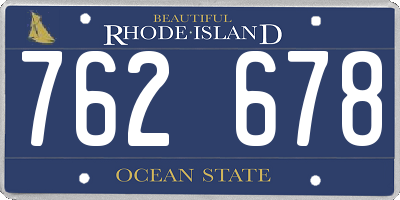 RI license plate 762678