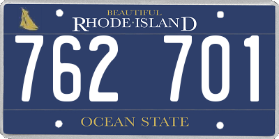 RI license plate 762701