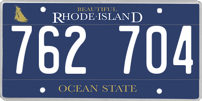 RI license plate 762704