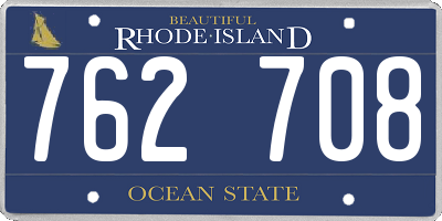 RI license plate 762708