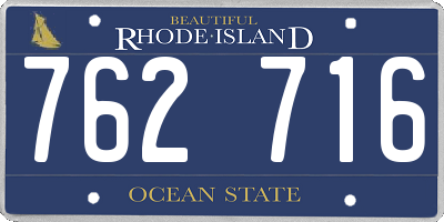 RI license plate 762716