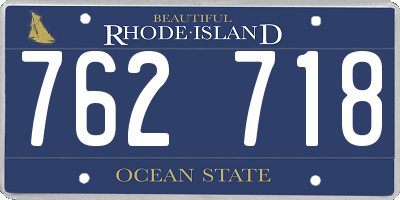 RI license plate 762718