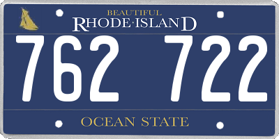 RI license plate 762722