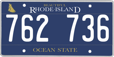 RI license plate 762736
