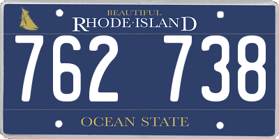 RI license plate 762738