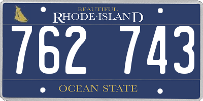 RI license plate 762743