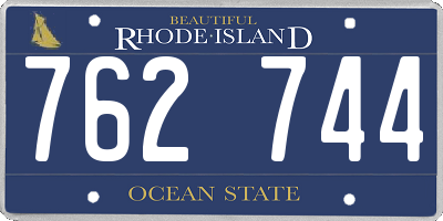 RI license plate 762744