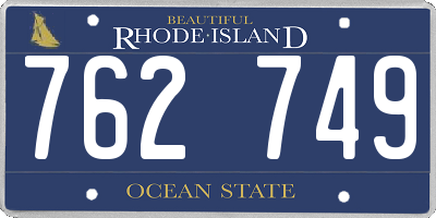 RI license plate 762749