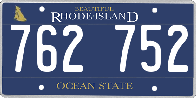 RI license plate 762752