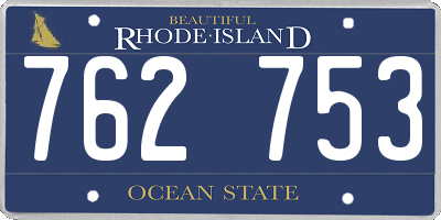 RI license plate 762753
