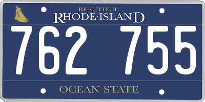 RI license plate 762755