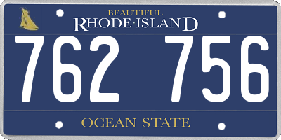 RI license plate 762756