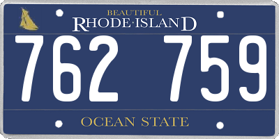 RI license plate 762759