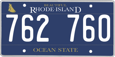 RI license plate 762760