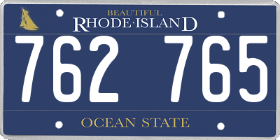 RI license plate 762765
