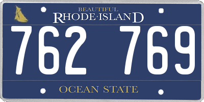 RI license plate 762769
