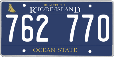 RI license plate 762770