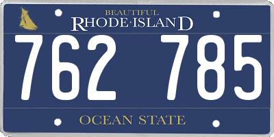 RI license plate 762785