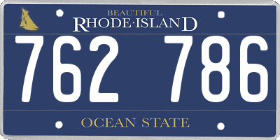RI license plate 762786