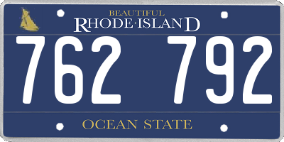 RI license plate 762792