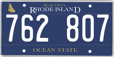 RI license plate 762807