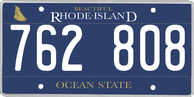 RI license plate 762808