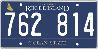RI license plate 762814