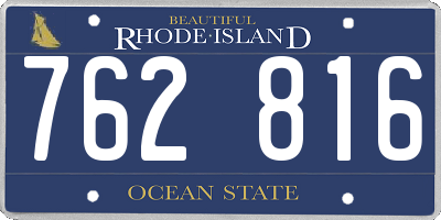 RI license plate 762816