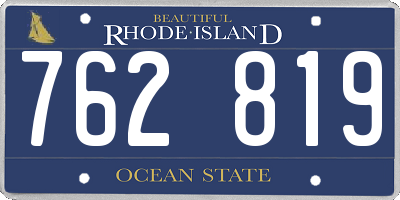 RI license plate 762819