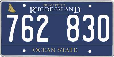 RI license plate 762830