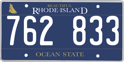 RI license plate 762833