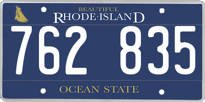 RI license plate 762835