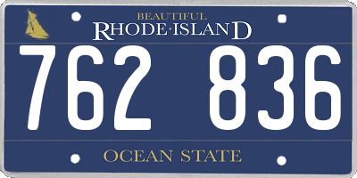 RI license plate 762836