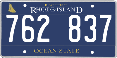RI license plate 762837