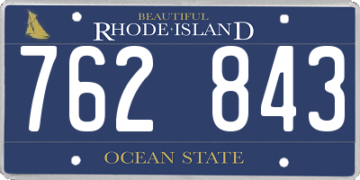 RI license plate 762843