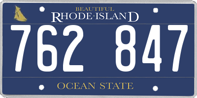 RI license plate 762847