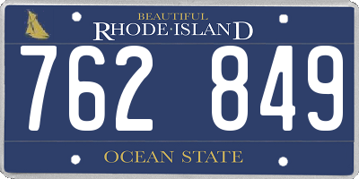 RI license plate 762849