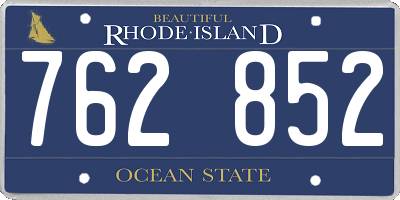 RI license plate 762852